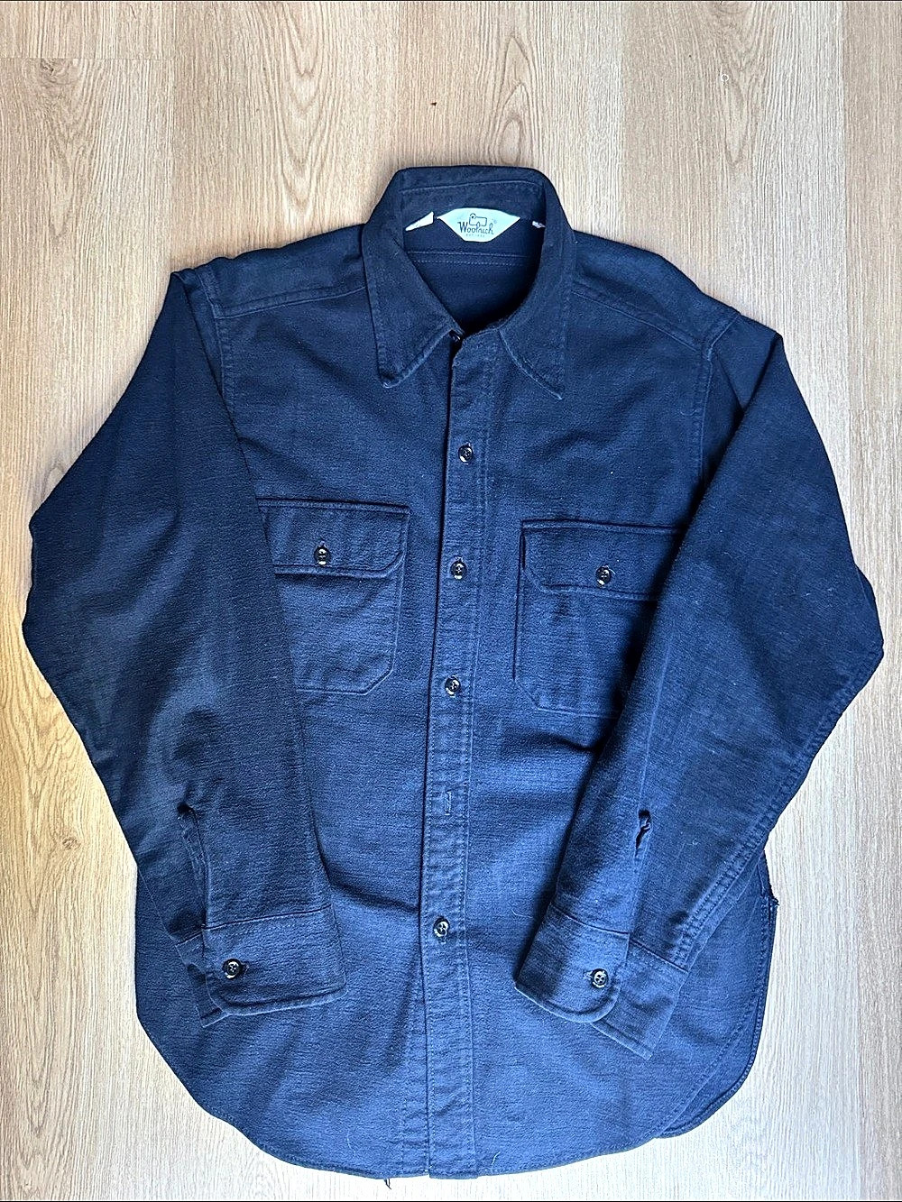 Woolrich Cotton Utility Shirt Blue Size Large Like New